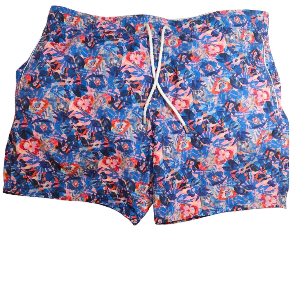 Vintage Bugatchi Mens Vibtant Floral Swim Trunks 90's ECU Size L